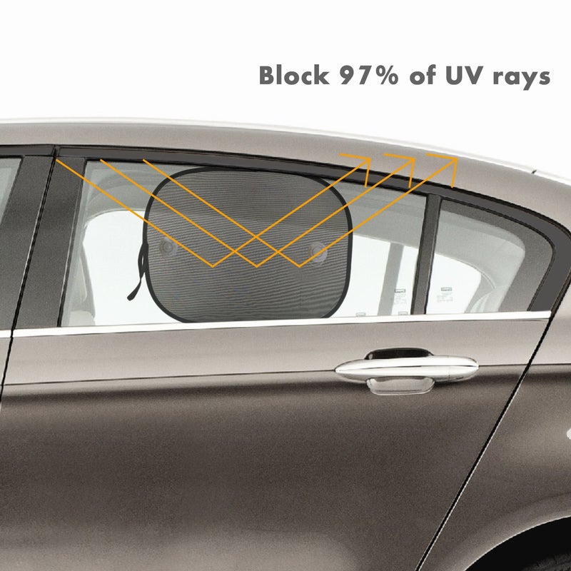 Relarr Car Shade for Window Interior Screen Double-Layer Mesh Sun Block, Protect Baby from Sunlight, UV Rays (2 Pcs) - Image 3